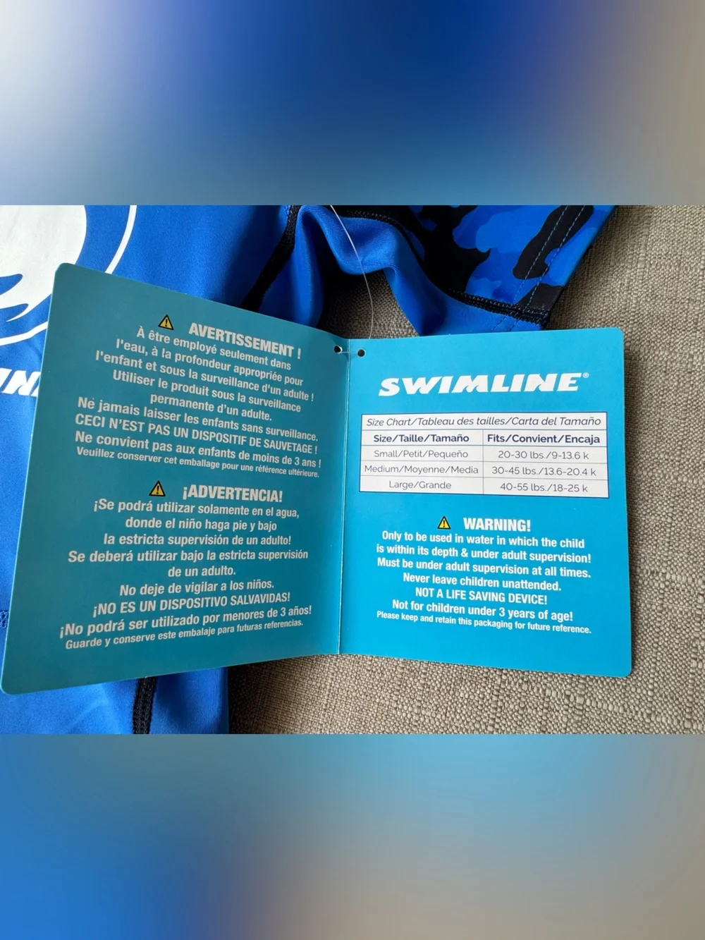 SWIMLINE Floating Swimsuit Swim Trainer for Kids Boys Size Small 20-30lbs NWT
